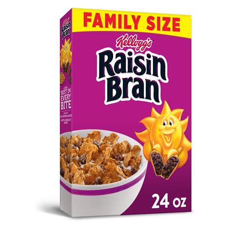 Kellogg's, Raisin Bran Breakfast Cereal, Original, Family Size, 24 Oz ...