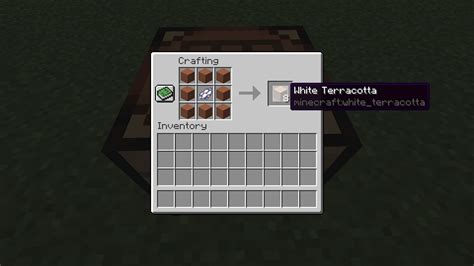 How to make a white terracotta in Minecraft