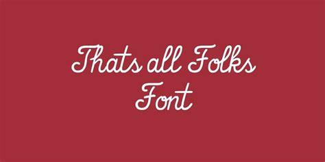 That's All Folks Font Free Download