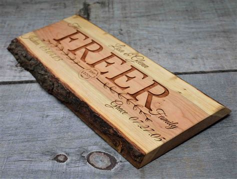 Cherry Wood Custom Signs: Family Name and Dates - Memories Made Custom