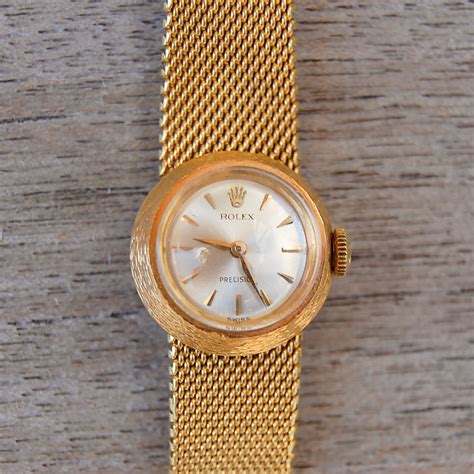 Vintage Rolex Precision 18k Gold Womens Watch — Gold West Vintage