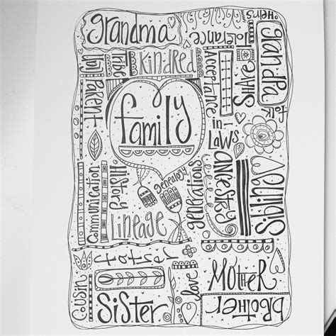 Family doodle, sketch 11/14 | Doodle lettering, Doodle drawings, Family ...