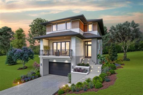 Contemporary House Plan with Drive-under Garage for the Up-Sloping Lot