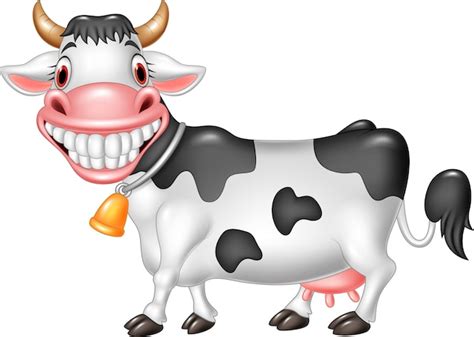 Premium Vector | Cartoon happy cow isolated on white background