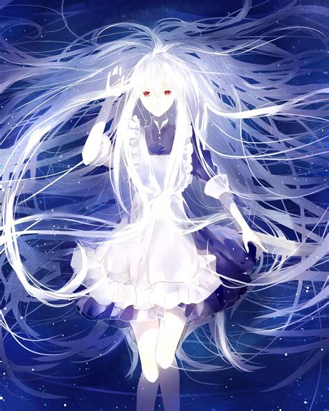 Anime Girl White Hair Red Eyes Wallpapers - Wallpaper Cave