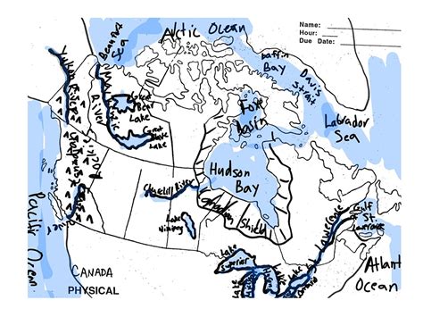 Canada Physical Features Map | Global Studies | ShowMe