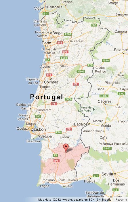 Beja on Map of Portugal