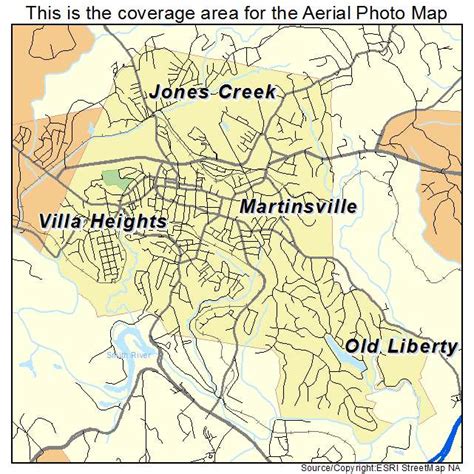 Aerial Photography Map of Martinsville, VA Virginia