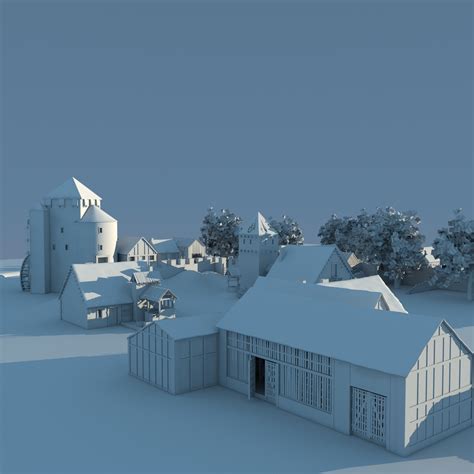 medieval village 3d model