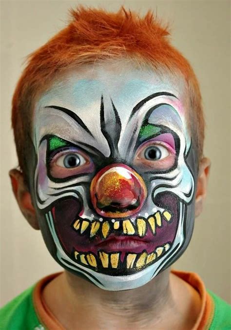 Tanya Maslova scary clown face painting design | Страшный макияж клоуна ...