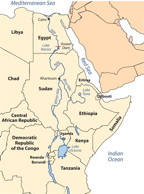 Blue Nile River Africa Map