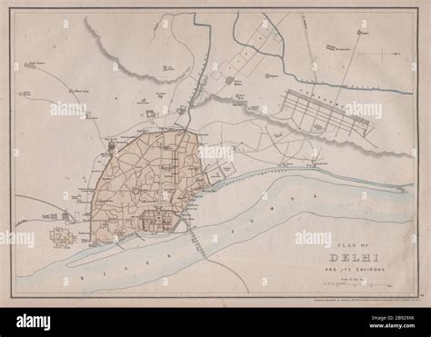 Town/city 'PLAN OF DELHI AND ITS ENVIRONS'. Cantonments. India. WELLER ...