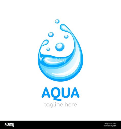 Aqua logo. Design concept of clean water. Water drop symbol, logo ...