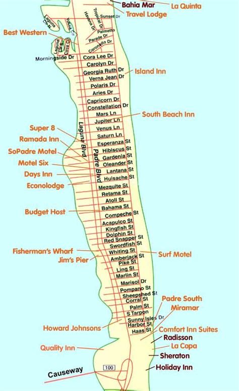 Map Of South Padre Island Hotels - Living Room Design 2020