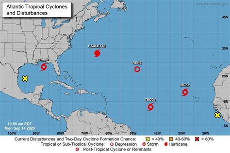 There are five tropical cyclones in the Atlantic Ocean, Gulf of Mexico