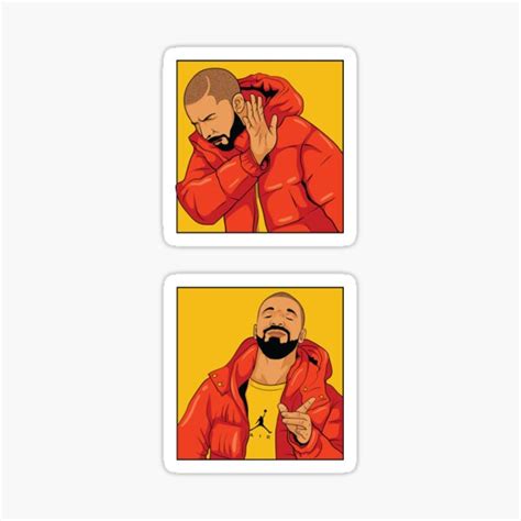 "Drake Meme Cartoons " Sticker for Sale by sherwinlde | Redbubble