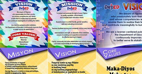 DepEd Vision, Mission, Core Values (English/Tagalog) Free Download ...