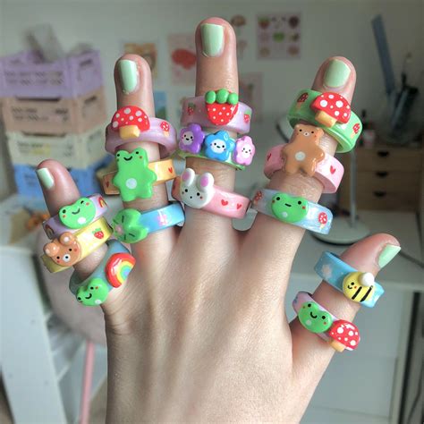 e 🍰 on Twitter in 2021 | Diy clay crafts, Diy clay rings, Polymer clay ring