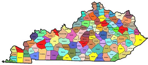 State Of Kentucky County Map