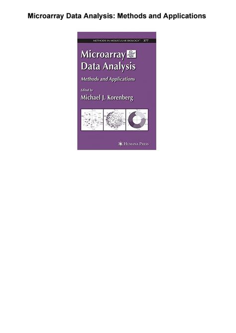 Microarray data analysis methods and applications pdf by Tyler Horney ...