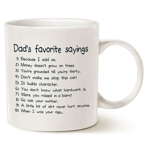 Christmas Gifts Funny Dads Favorite Sayings Coffee Mug, Funny Dadisms ...