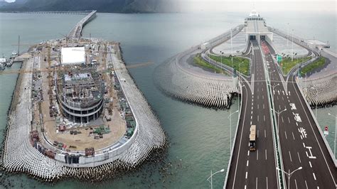 World's longest sea bridge "Hong Kong Zhuhai Macau Bridge" Construction ...