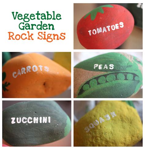 Vegetable Garden Rock Signs - Repeat Crafter Me