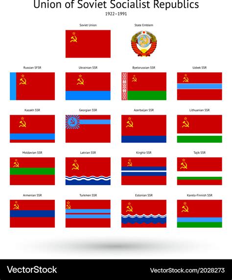 Soviet union ussr flags collection Royalty Free Vector Image