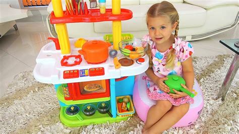 Roma and Diana Pretend Play Cooking Food Toys with Kitchen Play Set ...