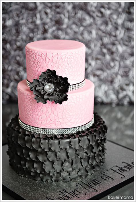 Glam Pink & Black Cake | The Cake Blog