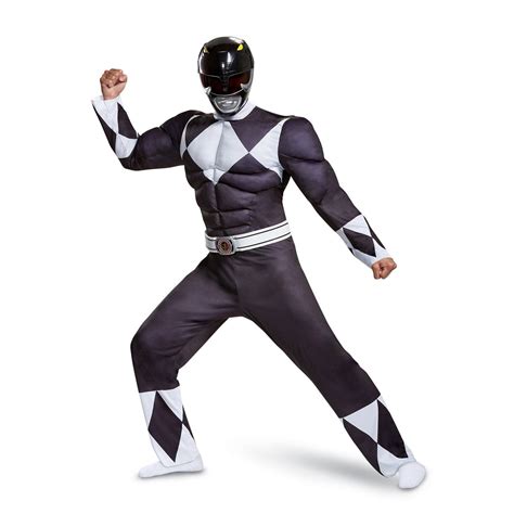 Power Rangers - Mighty Morphin Black Ranger Classic Muscle Adult ...