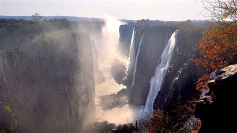 Wallpaper Victoria Falls, Zambia, great waterfalls, fog, autumn ...