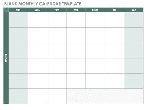 Printable Monthly Calendar Template For Excel Excel