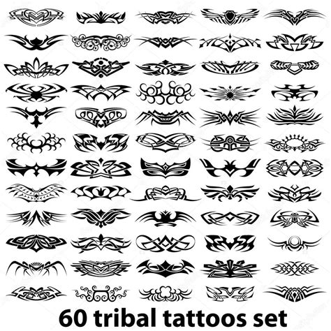 60 tribal tattoos set Stock Vector by ©alisher 14126017