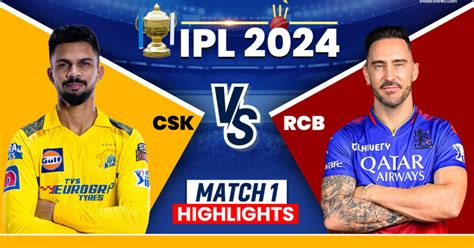 CSK vs RCB IPL 2024 Highlights: Chennai Super Kings Begin with Victory