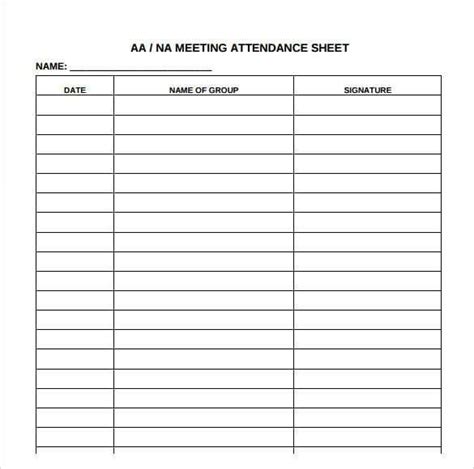 Training Attendance Sheet Pdf Sample Of For Employees | Attendancebtowner