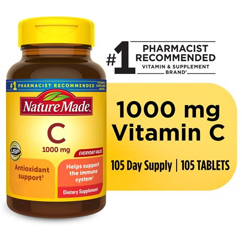 Nature Made Extra Strength Vitamin C 1000 mg Tablets, Dietary ...