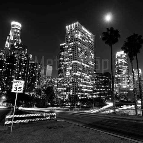 Los Angeles Photos Black and White: The Los Angeles Skyline from West ...