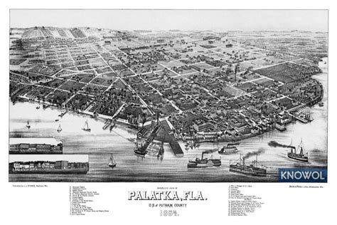 Beautifully detailed map of Palatka, Florida from 1884 - KNOWOL