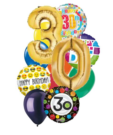 Number Birthday Balloon Bouquet - 4 Mylar with 6 Latex + Jumbo Numbers ...