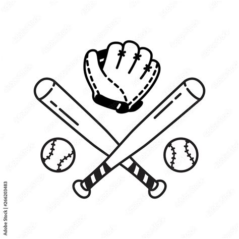 Baseball Ball icon Vector baseball bat glove sport symbol illustration ...