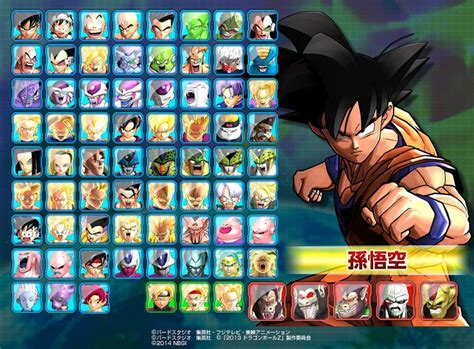 Dragon Ball Z: Battle of Z Roster