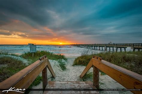 Jacksonville Beach Pier Florida Sunrise | HDR Photography by Captain Kimo