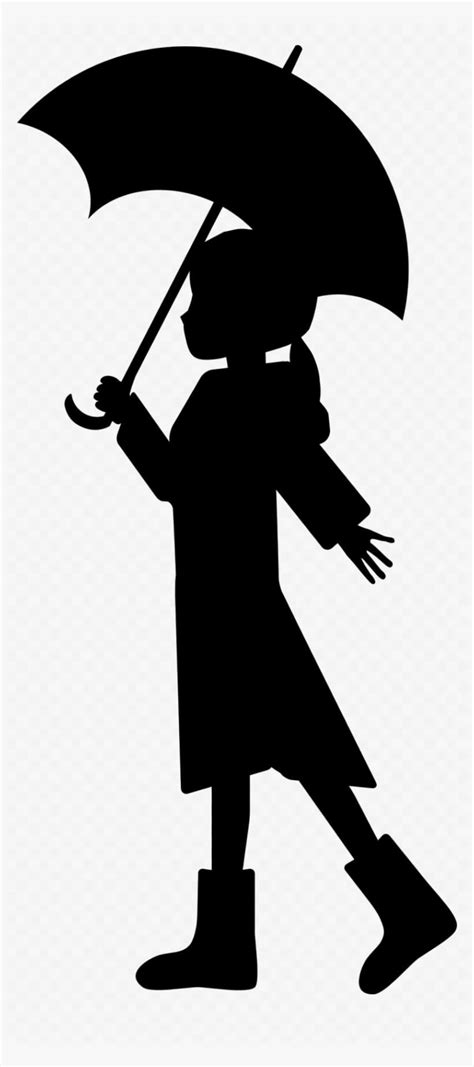 Girl Umbrella Png File - Girl With Umbrella Silhouette Clip Art PNG ...