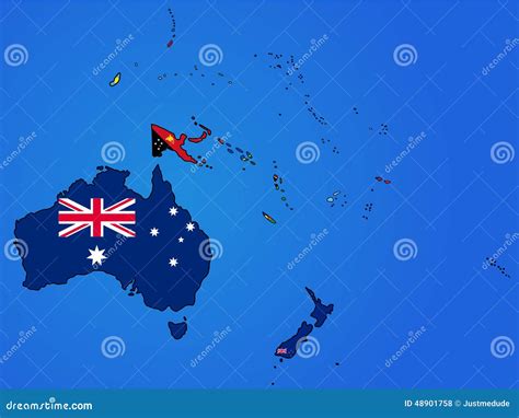 Oceania Flag Map Stock Vector - Image: 48901758