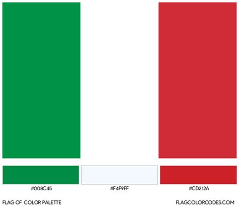 Italy flag color codes