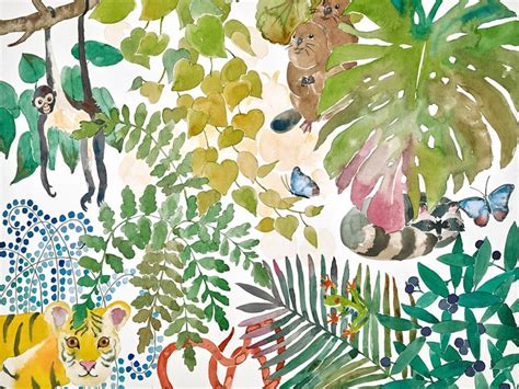 Jungle Animals Watercolor, Jungle Animals Print, Jungle Animals Art ...