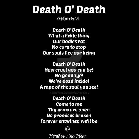 Death O' Death (Poem/Text Only) by XWykydWytchX on DeviantArt