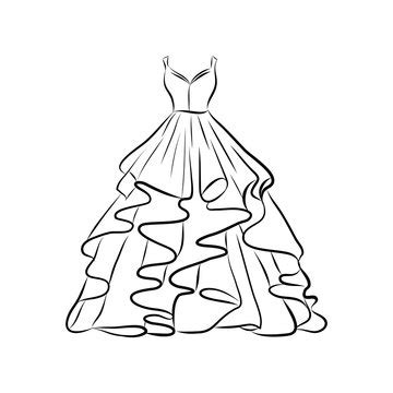 Wedding Dress Drawing Outline