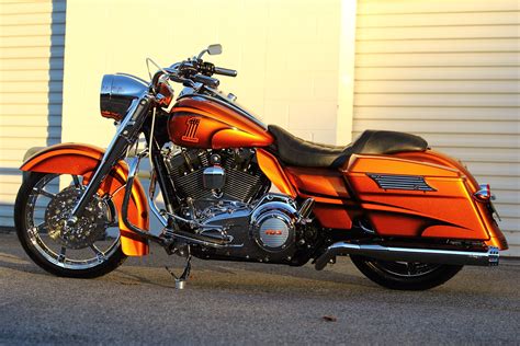 Candy Orange Road King Custom | Harley bikes, Harley davidson, Harley ...